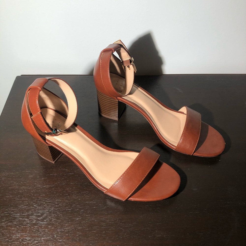 A New Day Brown Chunky Heels Sandals